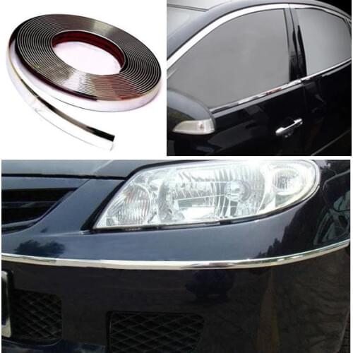 15mm Cool DIY Decal Car Chrome Decor Strip Sticker Auto Self Adhesive Styling Moulding Trim Car Body Window Exterior Decoration