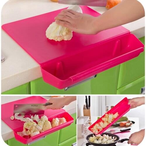 Kitchen 2 in 1 Cutting Board Creative Non-slip Folding Cutting Board Camping Antibacteria Chopping Board Kitchen Goods