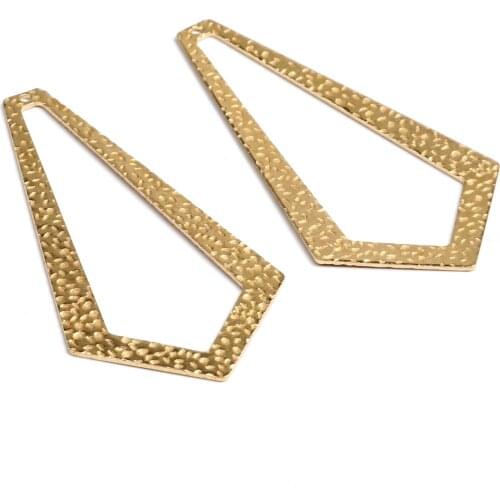 Brass Textured Charms,Earring Findings,Geometry Shape Charms,Blanks With 1 Hole Charms,Fit For DIY Necklace,59.5X30mm-RB1354