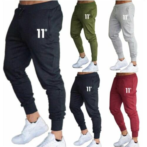 Hot Mens Casual Slim Fit Tracksuit Sports Solid Male Gym Cotton Joggers Thin Sweat Casual Pants Trousers11