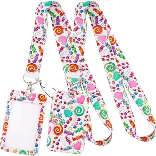 LT1031 Candy student Cute Lanyard For Keychain ID Card Cover Pass student Mobile Phone USB Badge Holder Key Ring Accessories