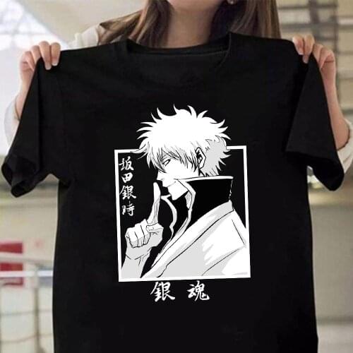 GINTAMA Sakata Gintoki Cool Women and Man Summer Casual T-shirts