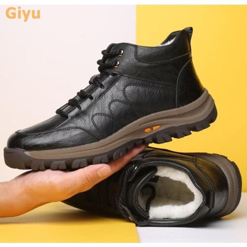 Mens winter boots 2020 new warm wool boot outdoor leisure sports shoe Non-slip high-top mens shoes Lace-up sneakers