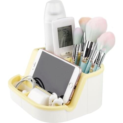 Remote Control Holder Desktop Makeup Organizer Storage Box Stationery Holder Organizer For Living Room Bathroom Bedroom Office