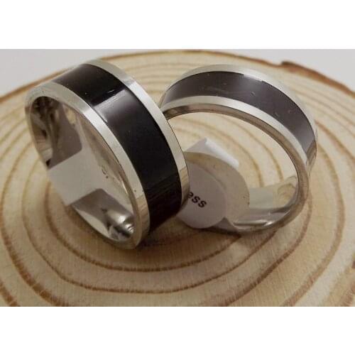 Wholesale 36 pcs Black high quality comfortable Enamel Stainless Steel Rings