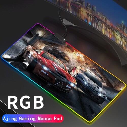 Custom DIY Pattern Anime Racing Gaming RGB MousePad Large Locking Edge Speed Gamer LED Mouse Pad Soft Laptop Mat