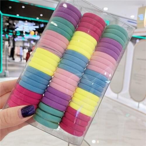 3cm Colorful Girls Elastic Hair Bands For Girls Kids 66Pcs Wholesale Rubber Holder Tie Rubber Band Kids Headbands Gift