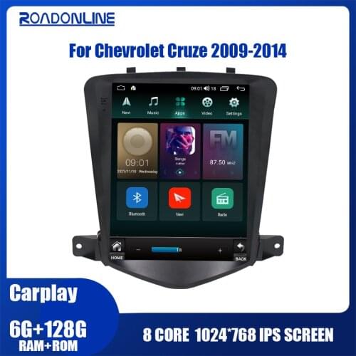 Roadonline For Chevrolet Cruze 2009-2015 Android 10 Tesla Style 9.7 Screen Car GPS Multimedia Radio Player IPS DSP J300 Holden