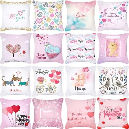 Pink Girl Series Valentines Day Love Panda Pillowcase Pillowcase Cushion Cover Back Cushion Cover Home Decoration
