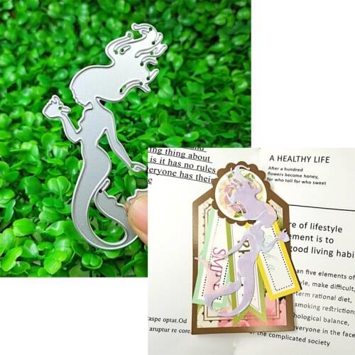 Metal cutting die is suitable for festival DIY scrapbook photo album 3D greeting card making creative Mermaid 2021