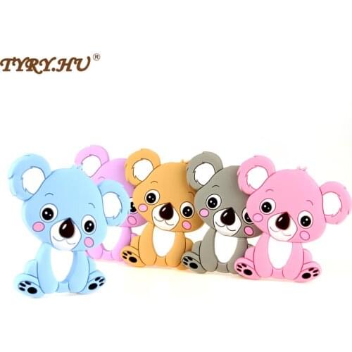 TYRY.HU Koala Silicone Teether Teething Toy baby teether beads DIY chew Necklace Nursing Tool Pendant Food Grade Silicone