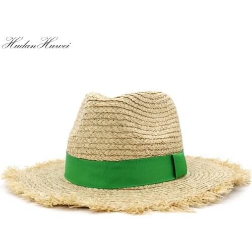 High Quality Raffia Straw Summer Sun Hat for Women Men Travel Beach Party Outdoor Sea Sunprotection Jazz Panama Hat