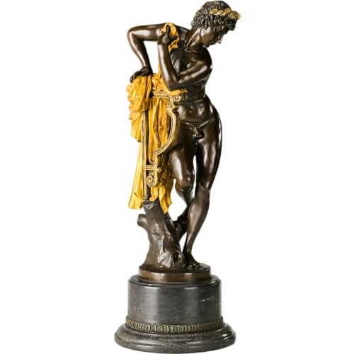 Apollo Statue Bronze Greek Mythology Sun God Sculpture Antique Figurine Art Deluxe Villa Ornament Home Office