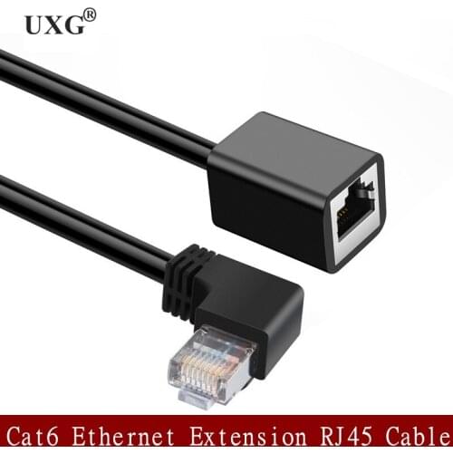 Cat6 Ethernet Extension Cable Rj45 Cat6 Ethernet Lan Network Cable 2m 3m Male to Female RJ45 90 Degree Right Anlge for PC Laptop