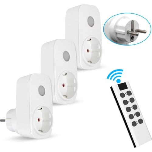 MSLE Universal EU Smart Socket 433 Mhz RF Remote Control Switch Compatible With Broadlink RM4 Pro For Smart Home Automation