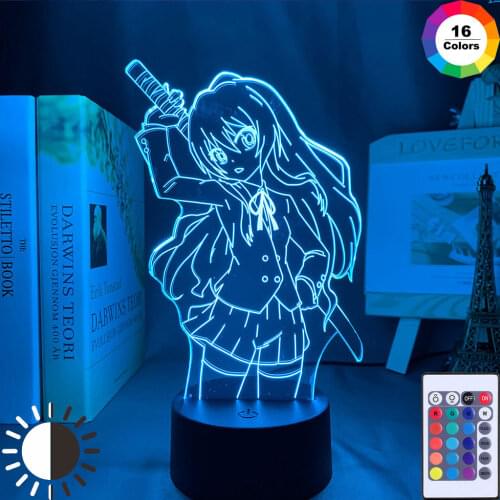Led Night Light Toradora Taiga Aisaka for Bedroom Decor Gift Colorful Nightlight Anime Waifu 3d Lamp Taiga Aisaka Toradora