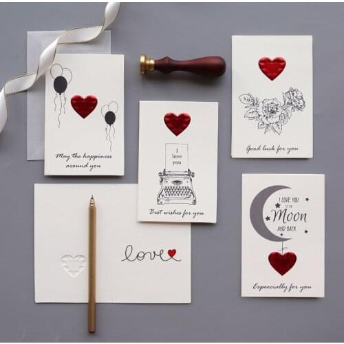 High Quality Solid Greeting Card with Envelope Romantic Letters I Will Always Love You Wedding Invitation Valentines Day Gift