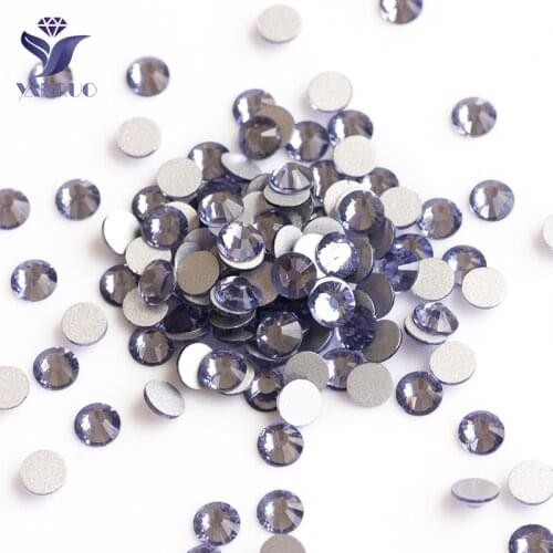 YANRUO 2058NoHF Tanzanite Non Hot-Fix Crystal Strass Rhinestones Glue on Nails Art Purple Stones Dress Clothes