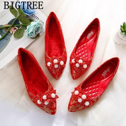 Pointed Toe Flats Chinese Shoes Comfortable Womens Shoes Elegant Shoes For Woman Fashion Slip On Feminino Schoenen Dames Zapatos