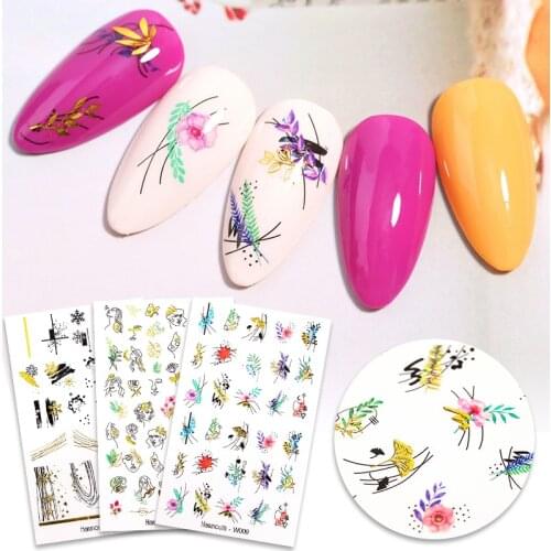 1 Pc Nail Water Decals Multi-Designs Colorful Nail Stickers Abstract Images Nail Art Transfer Sticker Hot Sale Decals BZY6789