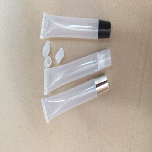 10ml 15ml 20ml Empty Lipstick Tube,Lip Balm Soft Hose Makeup Squeeze Sub-bottling,Clear Lip Gloss Container