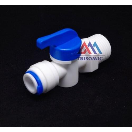 3/8" Inline Quick Fitting,1/2" male thread Ball Valve Quick Fitting Connection Aquarium RO Water Filter Reverse Osmosis System