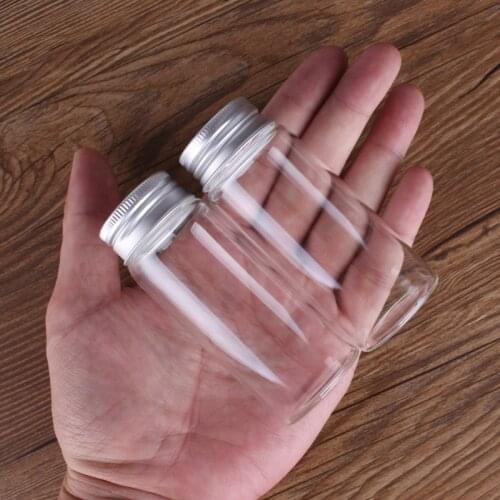 3pcs 70ml 37*90mm Storage Bottles with Aluminum Lids Candy Bottles Spice Jars Glass Bottles Pill Container Message Bottles