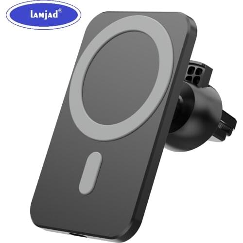 Car Phone Holder 15W Magnetic Wireless Car Charger Mount for iPhone 12mini 12 Pro Max Magsafing Fast Charging Wireless Charger