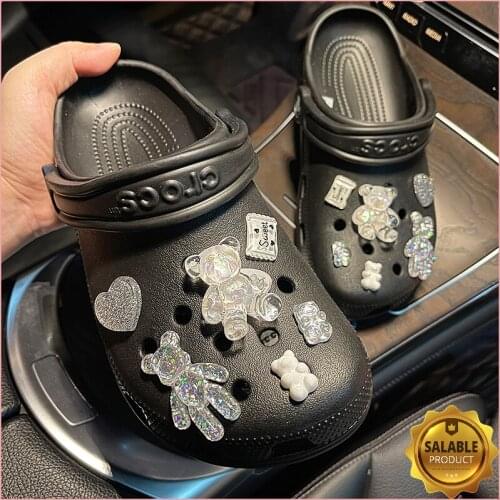 Shiny Rhinestone Bears Crocses Charms Designer DIY Shoes Decaration Accessories for Croc JIBZ Clogs Kids Boys Womens Girls Gifts
