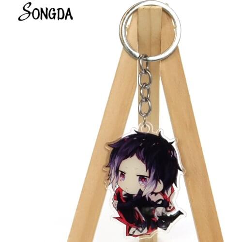Bungo Stray Dogs Keychain Mori Ogai Acrylic Key Chain Akutagawa Ryunosuke Key Ring Atsushi Dazai Osamu Nakahara Chuya Llaveros