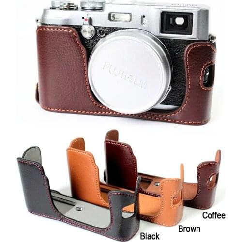 Genuine Real Leather Half Camera Case Grip for FUJIFILM FUJI X100 X100s X100t