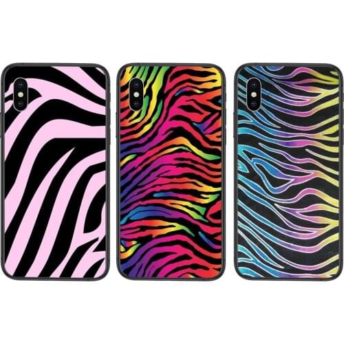 Black Funda Tpu Shell Pretty Cus Design Colorful Neon Zebra For Xiaomi Redmi Note 9 9S 8 7 10 Note9 Note 9 Pro Max 9Pro 5G