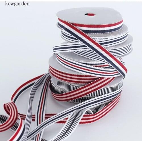 Kewgarden Wavy Edge Stripe Grosgrain Ribbons 20mm 15mm 10mm Handmade Tape DIY Bowknot Satin Ribbon Garment Accessories 10 Yard