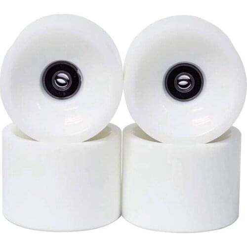 Set of 4 Wheels 70mm 78A Offset Hub Solid Longboard Wheels with ABEC 9 Black Bearing Smooth Longboarding Wheels