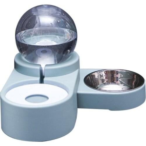 Cat Dog Feeder Automatic Bubble Fountain Cats Pet Drinker Double Bowl