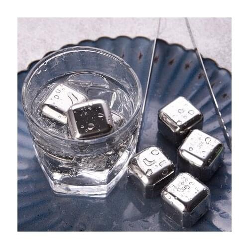 Kitchen Accessories 304 Stainless Steel Quick-frozen Ice Cubes Cube Mold Box Whiskey Metal Bar Cold Compress Cooling