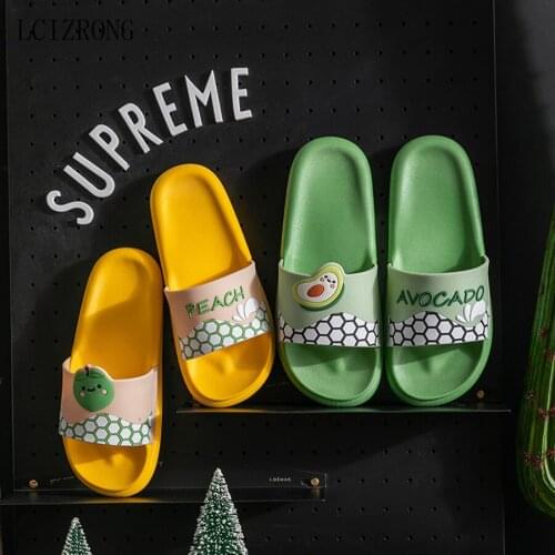 LCIZRONG Spring Cute Lemon Print Women Home Slippers Soft Bathroom Non-Slip Slides House Female Shoes Unisex Shower Shoes