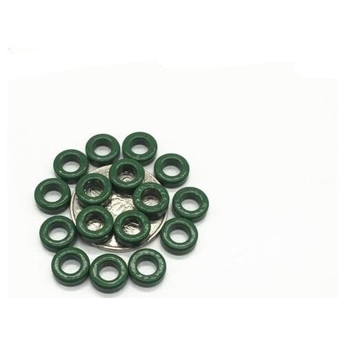 100 pcs Green Color Iron Manganese Zinc Oxide Magnetic Ring 9x5x3mm Anti-Interference Magnetic Core Magnetic Ring High