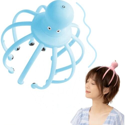 Head Massage Claw Vibration Head Grasping Artifact Chargeable Octopus Shape 10-claw Ball Massager Electric Scalp Massage Comb