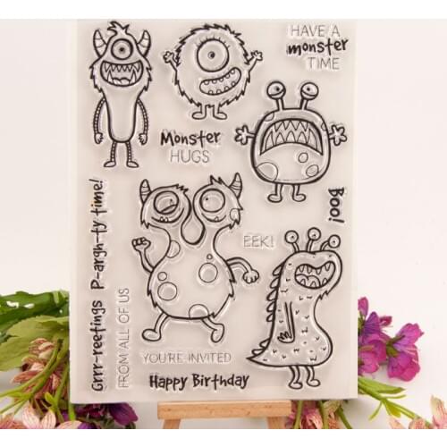 Monster Silicone Clear Seal Stamp DIY Scrapbooking Embossing Photo Album Decorative Paper Card Craft Art Handmade Gift R7RC