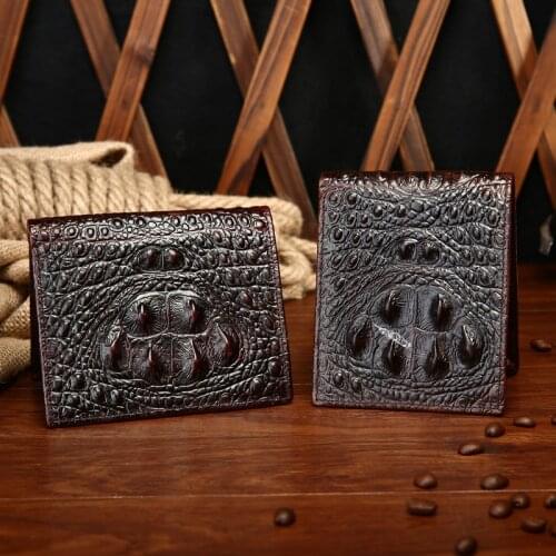New Genuine Leather Mens Wallet Short Wallet Retro Two Fold Wallet Multi-card Wallet Business Casual Wallet Pohoto Holder