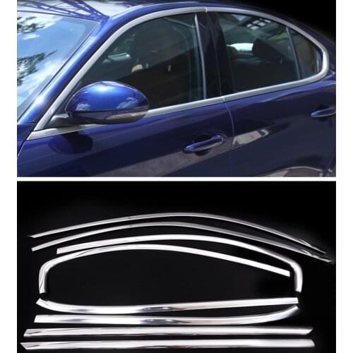 Stainless steel Exterior Window Sill Lid Trims car accessories for Alfa Romeo Giulia 2016 2017 2018 Car Styling