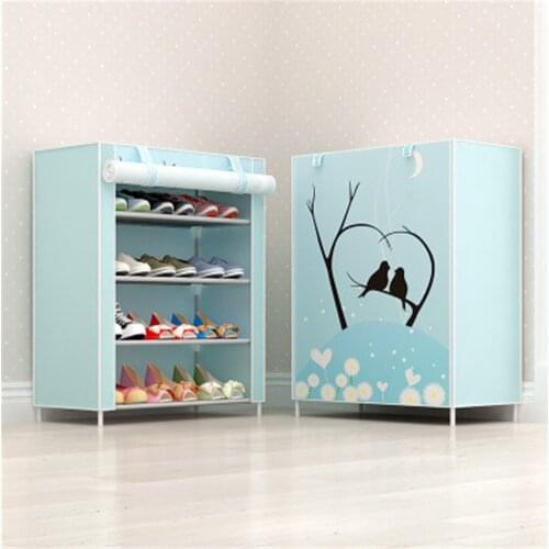 New Multi-Layer Simple Cloth Cover Shoe Rack Economical Home Assembly Cloth Non-Woven Fabric Dust Storage