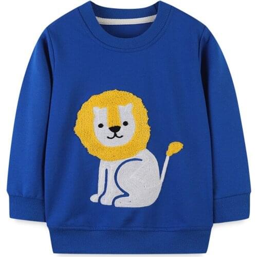 The new fall 2021 fashion and casual childrens cartoon embroidered sweater with round collar and long sleeves