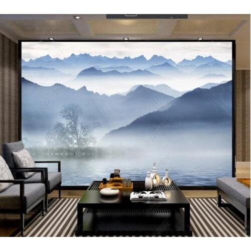 Papel de parede reflection of the sea of cloud and mountain 3d wallpaper mural,iving room tv wall bedroom wall papers home decor