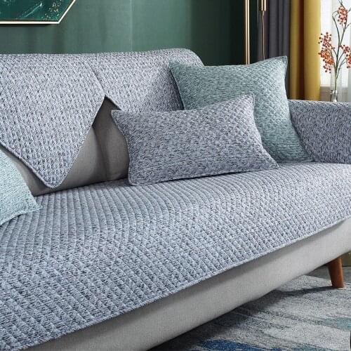 Antifouling Pinstripe Print Sofa Cover Cotton Non-Slip Sofa Towel Chair Covers Mats Living/Drawing Room Decorative L-Shaped