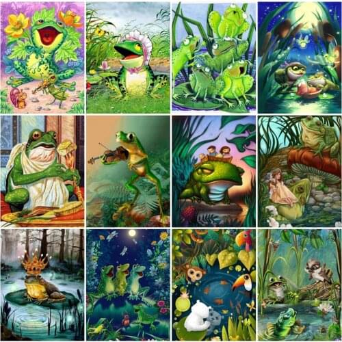 Full Square/Round 5D Diy Diamond Painting Animal Frog Picture Kit Diamond Embroidery Rhinestone Mosaic Home Decor Handmade Gift