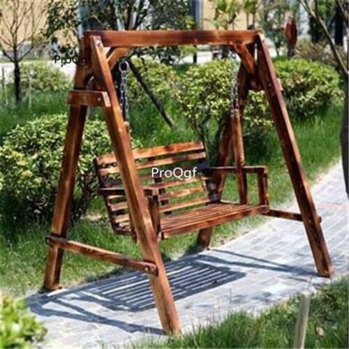 Prodgf 1 Set Garden Wood Hanging Chair with base