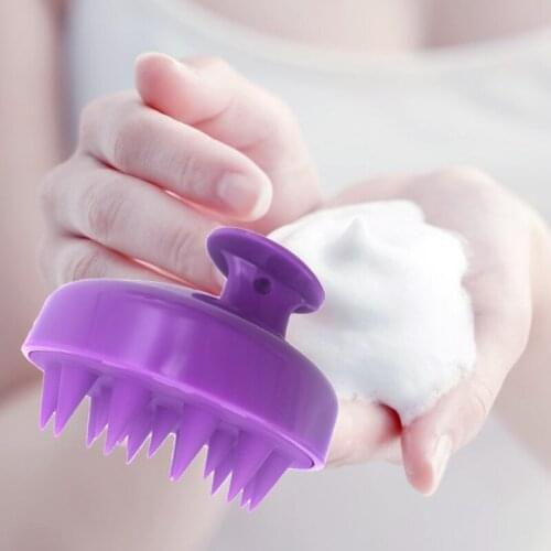 Silicone Hair Scalp Massager Shampoo Brush Wet Dry Manual Head Massage Scrubber