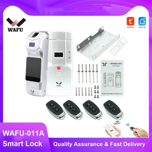 WAFU 011A Smart Lock Tuya Locks Wifi Bluetooth Lock Fingerprint Lock Phone Control Remote Control Finger Touch Invisible Lock